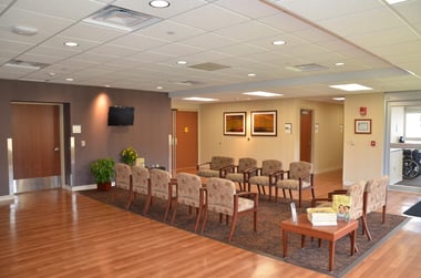 A hospital waiting room area.