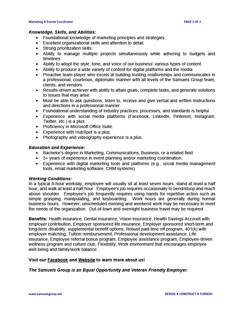 Marketing and Event Coordinator 2
