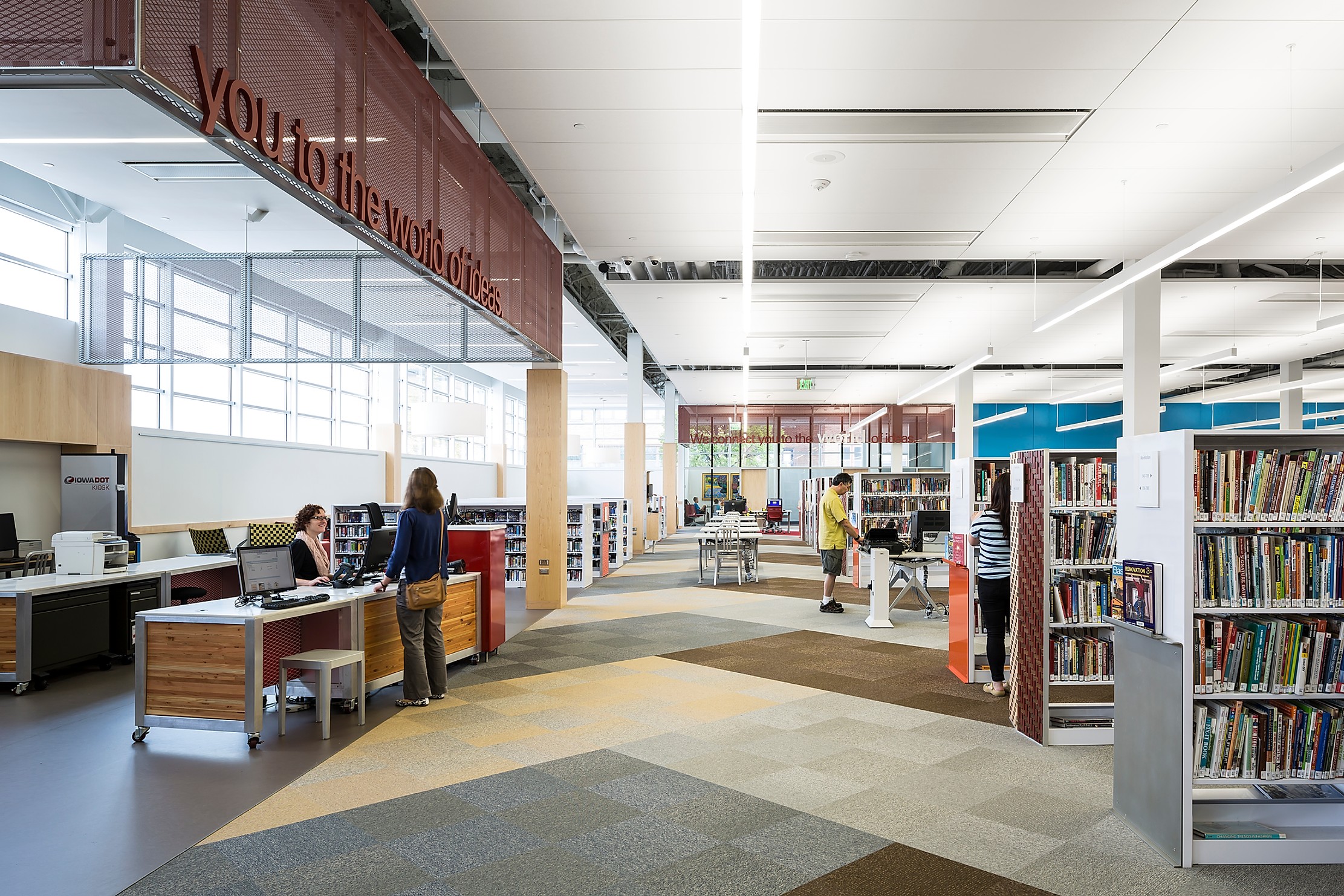 Library interior design by Environments