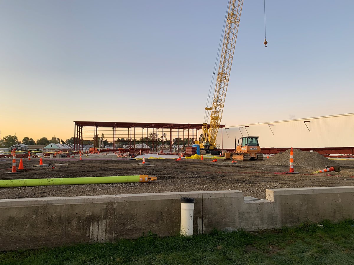 A manufacturing facility under construction.